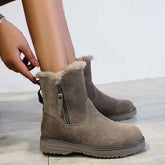 Winter Warm Fur Side Zipper Snow Boots Oshnow